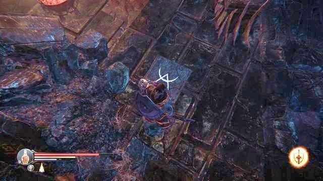 Po wejściu na podest szybko biegnij w stronę bramy, otworzoną kratkę znajdziesz z prawej strony. - Zniszcz Bramę Lordów prowadzącą do Keystone | Świątynia w Lords of the Fallen - Lords of the Fallen - poradnik do gry