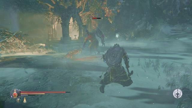 Gdy Strażnik wbije swój miecz w ziemię nie wahaj się zaatakować. Uważaj jednak, aby nie wbił miecza w Ciebię, gdyż może skutkować to zgonem. - Odszukaj Antanasa i Kaslo w Cytadeli Klasztornej | Świątynia - Lords of the Fallen - poradnik do gry