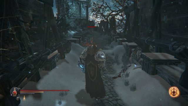 W wąskim przejściu znajdziesz Krwawy Krzemień. - Keystone - Posiłki | Zadania poboczne w Lords of the Fallen - Lords of the Fallen - poradnik do gry