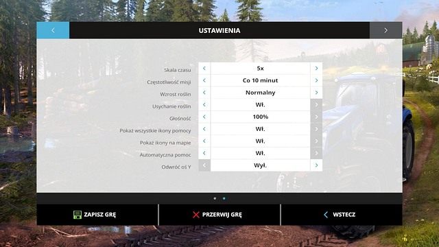 Ustawienia, które można zmieniać podczas rozgrywki. - Ustawienia w Farming Simulator 15 | Podstawy - Farming Simulator 15 - poradnik do gry