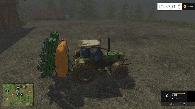 Kupiony spryskiwacz po zresetowaniu od razu pojawia się na farmie. - Kupno oraz sprzedaż maszyn w Farming Simulator 15 | Podstawy - Farming Simulator 15 - poradnik do gry
