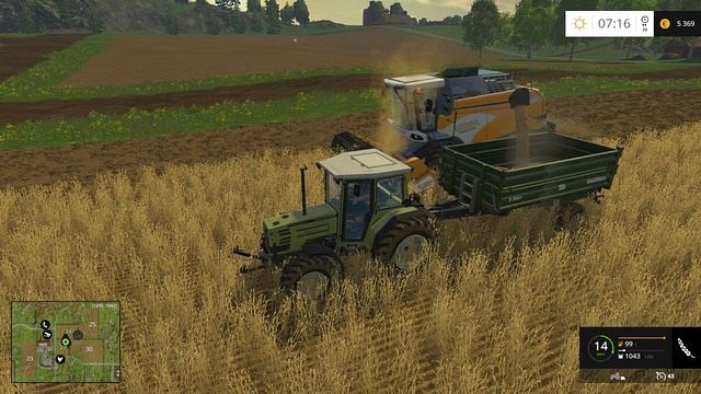 Zatrudniając pracownika do obsługi kombajnu, możesz na bieżąco zbierać plon. - Sianie, kultywacja, zbiór w Farming Simulator 15 | Szybki start - Farming Simulator 15 - poradnik do gry