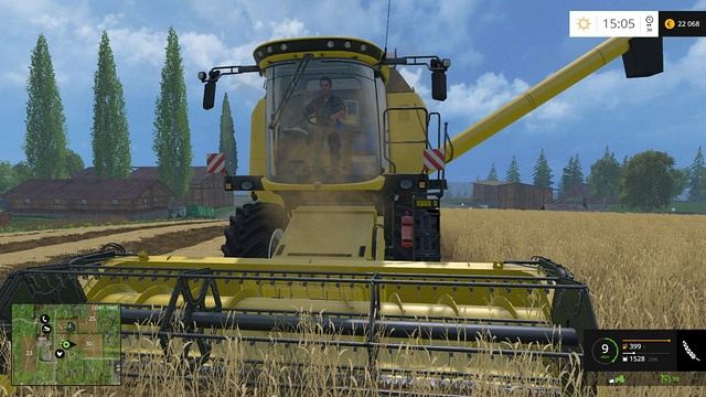 Nowy kombajn przyśpieszy zbiory, dzięki szerszej żniwiarce i bardziej pojemnemu zbiornikowi. - Modernizacja maszyn w Farming Simulator 15 | Szybki start - Farming Simulator 15 - poradnik do gry