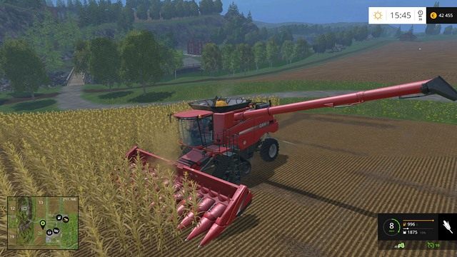 Im szersza żniwiarka, tym praca jest wydajniejsza. - Zboża w Farming Simulator 15 | Uprawy - Farming Simulator 15 - poradnik do gry