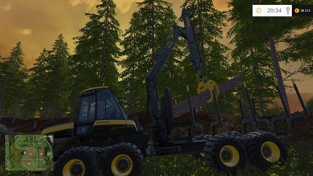 Ustawienie dźwigu pozwalające na odpowiednie ułożenie kłody. - Wycinka drzew w Farming Simulator 15 | Ważne informacje - Farming Simulator 15 - poradnik do gry