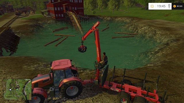 Kłody wystarczy wrzucić do wody. - Wycinka drzew w Farming Simulator 15 | Ważne informacje - Farming Simulator 15 - poradnik do gry