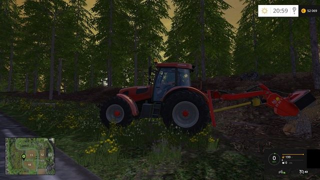 Pieniek usuniesz, opuszczając na niego ostrze karczownika. - Wycinka drzew w Farming Simulator 15 | Ważne informacje - Farming Simulator 15 - poradnik do gry