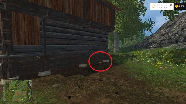 Obok samotnie stojącej przy drodze chaty - Sektor C: monety 30 - 44 | Złote monety w Farming Simulator 15 - Farming Simulator 15 - poradnik do gry