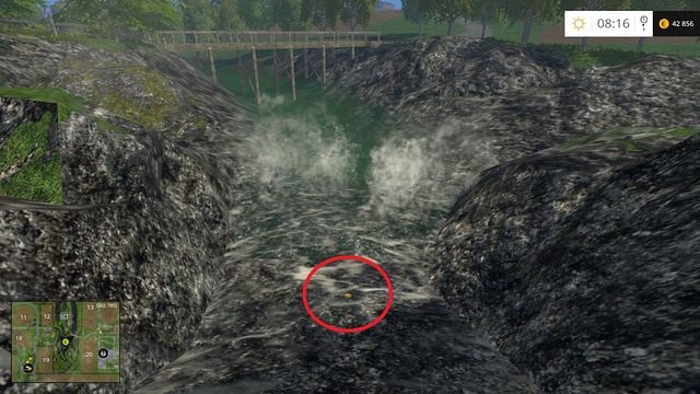 W ujściu małego wodospadu - Sektor C: monety 30 - 44 | Złote monety w Farming Simulator 15 - Farming Simulator 15 - poradnik do gry