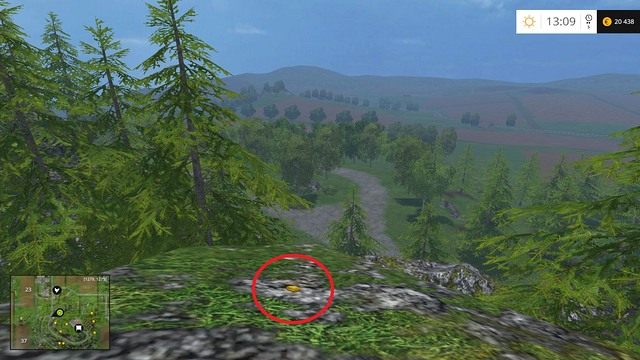 Na jednej z wyższych półek skalnych - Sektor F: monety 70 - 89 | Złote monety w Farming Simulator 15 - Farming Simulator 15 - poradnik do gry