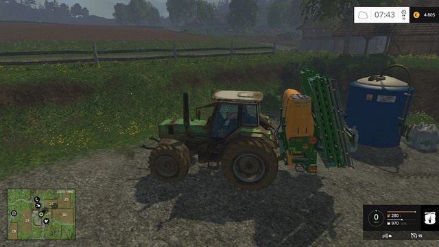 Przed użyciem opryskiwacz należy naładować. - Zakup opryskiwacza w Farming Simulator 15 | Szybki start - Farming Simulator 15 - poradnik do gry