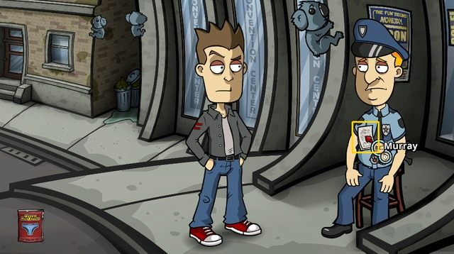 Jedź pod budynek, w którym mieszka Matt, i skieruj się maksymalnie w prawo, do wielkiej budowli z wąskimi oknami, wejścia do której pilnuje Murray - Dogadaj się z Charliem w kwestii pierścienia - Dzień 3 - poniedziałek - Loch Mortimera - Randals Monday - poradnik do gry