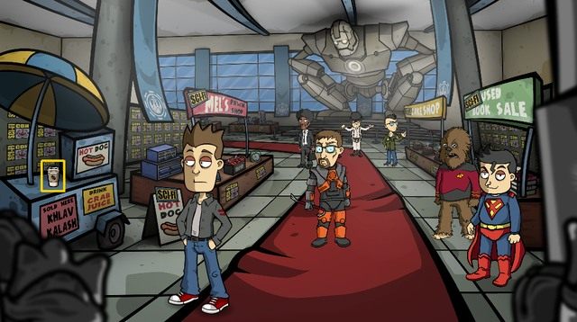 Teraz ponownie maszeruj pod latrynę, przekazać nowiny właścicielowi lombardu, po czym kolejny raz wróć na halę - stoisko z hot dogami będzie już puste - Sprzedaj model - Dzień 3 - poniedziałek - Loch Mortimera - Randals Monday - poradnik do gry