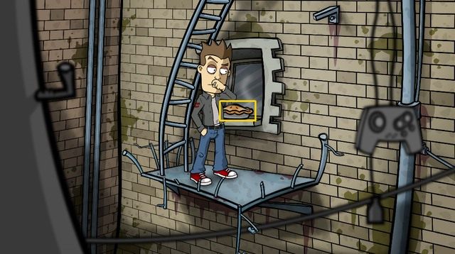 Następnie jedź do domu Randala i z jego pokoju przez okno przejdź na schody przeciwpożarowe, a nimi piętro niżej, by zakosić sąsiadce studzące się na zewnątrz świeżo upieczone ciasto - Zorganizuj akcesoria imprezowe - Dzień 5 - poniedziałek - Dopóki siła magnum nas nie rozłączy - Randals Monday - poradnik do gry