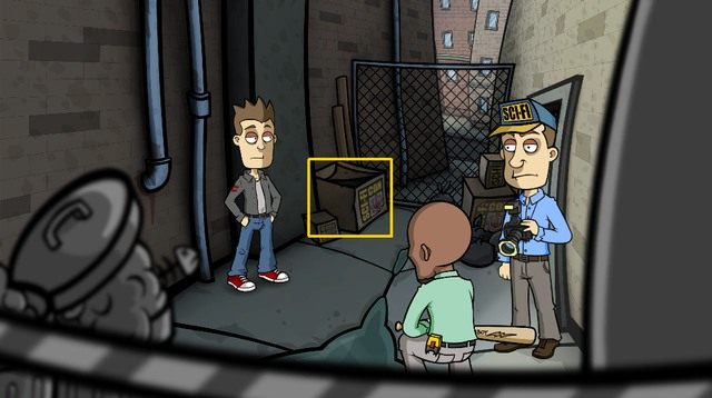 W zaułku okaże się jednak, że teren jest ogrodzony, a bohater nadzieje się na policyjną ekipę techniczną - Dowiedz się czegoś od Mela i rozmów z Mattem - Dzień 5 - poniedziałek - Dopóki siła magnum nas nie rozłączy - Randals Monday - poradnik do gry