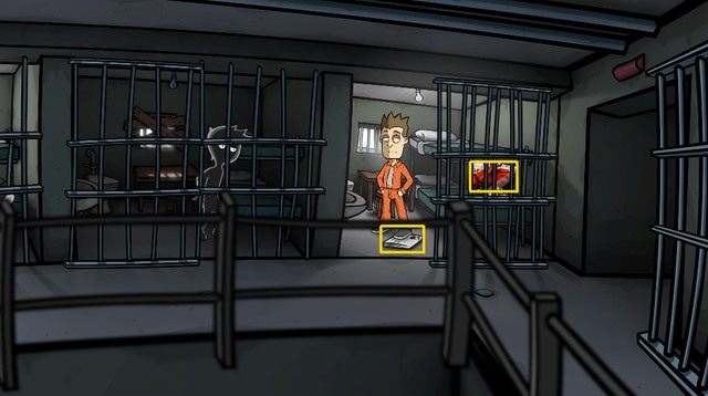 Skończywszy rozmowę z Charliem, tradycyjnie rzuć okiem na gazetę na podłodze celi - Spróbuj dostać się do biblioteki - Dzień 6 - poniedziałek - Palisz? Nie, dziękuję, staram się rzucić - Randals Monday - poradnik do gry