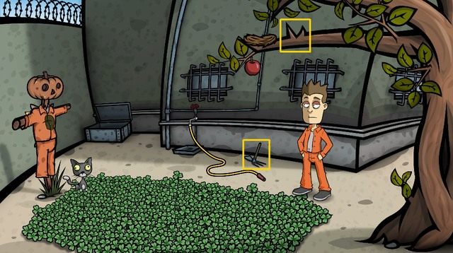 Przejdź do lewej części podwórka, tam gdzie znajduje się poletko Randala - Zdobądź różowy bizmut - Dzień 6 - poniedziałek - Palisz? Nie, dziękuję, staram się rzucić - Randals Monday - poradnik do gry