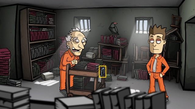 Na koniec maszeruj do biblioteki i za pomocą łomu oderwij końską podkowę od wózka z książkami, przy którym stoi Brooks - Zdobądź olej kuchenny - Dzień 6 - poniedziałek - Palisz? Nie, dziękuję, staram się rzucić - Randals Monday - poradnik do gry