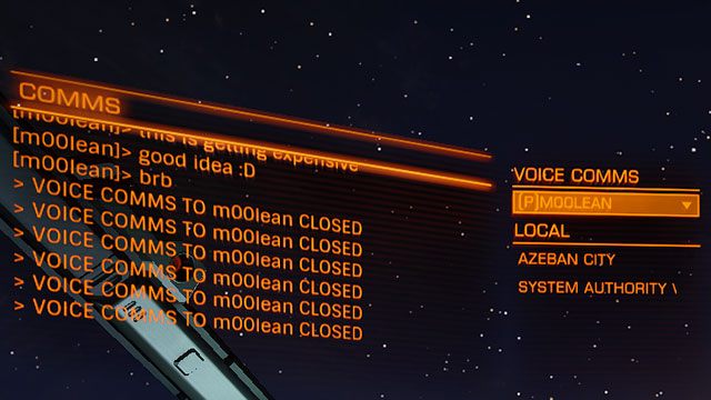 Panel komunikacyjny służy do odbierania oraz wysyłania wiadomości tekstowych między statkami - Panel Komunikacyjny | Interfejs na statku w Elite Dangerous - Elite: Dangerous - poradnik do gry