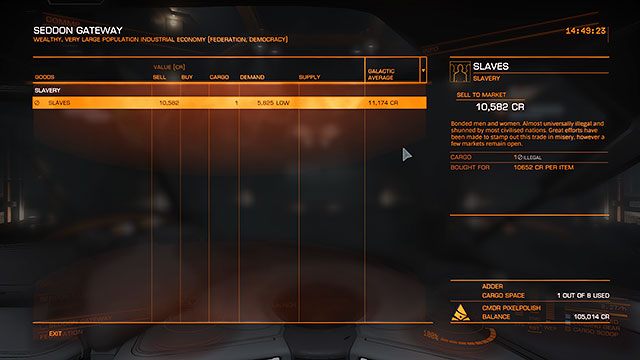 Zasadą numer jeden każdego szmuglera jest: im bardziej nielegalny towar, tym większy zysk - Profesje | Zarabianie pierwszych pieniędzy w Elite Dangerous - Elite: Dangerous - poradnik do gry