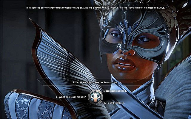 Najlepiej jest zaprosić Vivienne żeby dołączyła do drużyny - Dragon Age Inquisition: Imperialny zaklinacz (The Imperial Enchanter) - Dragon Age: Inkwizycja - poradnik do gry