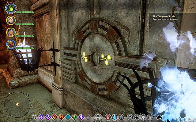 Włóż pozyskane odłamki do slotów w bramie wejściowej - Dragon Age Inquisition: Świątynia Dumy (The Temple of Pride) - Dragon Age: Inkwizycja - poradnik do gry