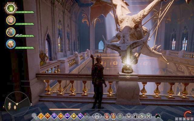 Figura smoka i przycisk - Dragon Age Inquisition: Chateau dOnterre - Dragon Age: Inkwizycja - poradnik do gry