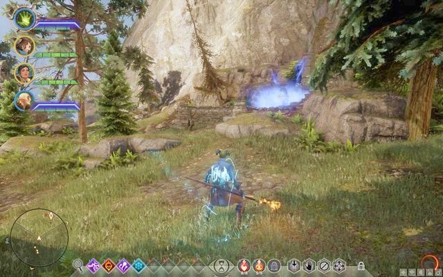 Mihris walcząca z cieniem przed jaskinią - Dragon Age Inquisition: Mierzenie zasłony (Measuring the Veil) - Dragon Age: Inkwizycja - poradnik do gry