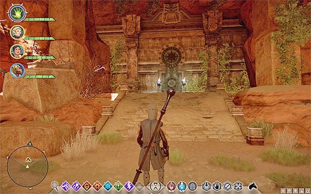 Drzwi do świątyni stają otworem po skorzystaniu z odłamków - Dragon Age Inquisition: Ukryte obszary - Zakazana Oaza - Dragon Age: Inkwizycja - poradnik do gry
