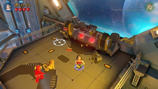 Przejdź przez wcześniej zablokowaną drogę i z klocków po lewej stronie zbuduj dźwignie, którą uruchomisz windy - Na Strażnicy Porządku | Opis przejścia Lego Batman 3 Poza Gotham - LEGO Batman 3: Poza Gotham - poradnik do gry