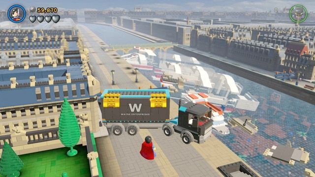 Zacznij kontrolować Supermana lub Batmana (wymagany strój kosmiczny) by zniszczyć zaciski na ciężarówce - Eurokłopoty | Opis przejścia Lego Batman 3 Poza Gotham - LEGO Batman 3: Poza Gotham - poradnik do gry