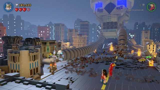Po zniszczeniu pierwszej macki, upadnie na ziemię - Małe Gotham... Duży Problem | Opis przejścia Lego Batman 3 Poza Gotham - LEGO Batman 3: Poza Gotham - poradnik do gry