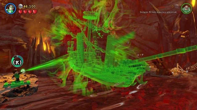 Z klocków na ziemi zbuduj platformę dla Zielonej Latarni i wejdź na nią po czym stwórz statek, dzięki któremu przejdziesz do kolejnej strefy - Wyrzuć Ten Gniew | Opis przejścia Lego Batman 3 Poza Gotham - LEGO Batman 3: Poza Gotham - poradnik do gry