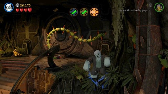 Przejdź jako Grundy do widocznego na obrazku miejsca i wykonaj skok na prawą stronę - Sezon Na Pomarańcze | Opis przejścia Lego Batman 3 Poza Gotham - LEGO Batman 3: Poza Gotham - poradnik do gry