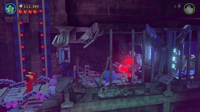 Przejdź na dolną część i zbuduj zniszcz obiekty, które się tam znajdują a z rozsypanych klocków stwórz bieżnię dla Flasha - Indygująca Historia | Opis przejścia Lego Batman 3 Poza Gotham - LEGO Batman 3: Poza Gotham - poradnik do gry