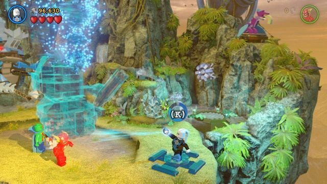 Przejdź na środek jako Marsjanin i użyj superwidzenia po czym przejmij kontrolę nad Pielgrzymem i zbuduj dla niego platformę - Kolor Nadziei | Opis przejścia Lego Batman 3 Poza Gotham - LEGO Batman 3: Poza Gotham - poradnik do gry
