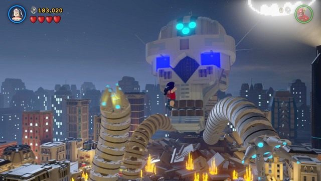 Drugą część walki z Brainiaciem odbędziesz w Gotham, w misji Małe Gotham - Brainiac (2) | Bossowie i taktyki Lego Batman 3 Poza Gotham - LEGO Batman 3: Poza Gotham - poradnik do gry