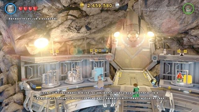 Pierwszą okazję do uratowania Adama Westa masz w prawej części Batjaskini - Adam West | Batjaskinia - sekrety w Lego Batman 3 Poza Gotham - LEGO Batman 3: Poza Gotham - poradnik do gry