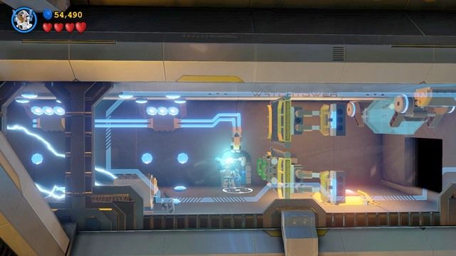 Za pomocą kostiumu elektrycznego przejdź na drugą stronę i wyłącz zasilanie generatora - Minizestawy | Może To Go Ściągnie Na Ziemię - sekrety w Lego Batman 3 - LEGO Batman 3: Poza Gotham - poradnik do gry