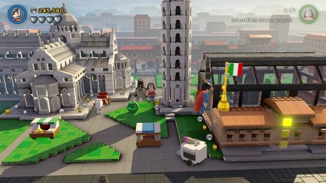 Ostatni minizestaw zdobędziesz niszcząc kilka złotych flag Włoch - Minizestawy | Eurokłopoty - sekrety - LEGO Batman 3: Poza Gotham - poradnik do gry