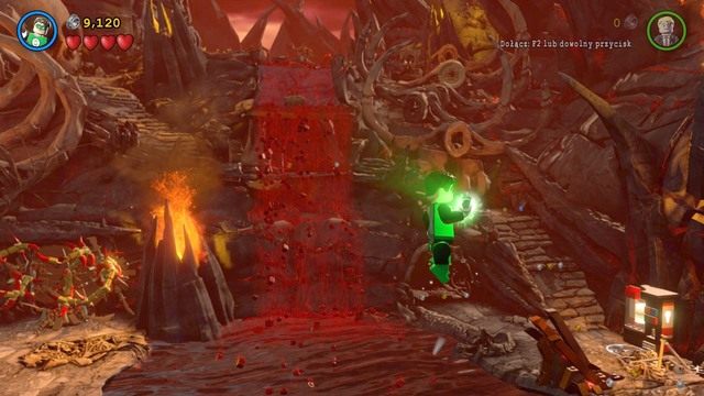 Na powyższym obrazku, poniżej Zielonej Latarni widać jaskinię - Minizestawy | Wyrzuć Ten Gniew - sekrety w Lego Batman 3 Poza Gotham - LEGO Batman 3: Poza Gotham - poradnik do gry