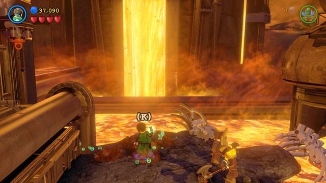 Szósty minizestaw znajdziesz w momencie, w którym napotykasz blokadę ze spadających młotów - Minizestawy | Qwardy Orzech Do Zgryzienia - sekrety w Lego Batman 3 Poza Gotham - LEGO Batman 3: Poza Gotham - poradnik do gry