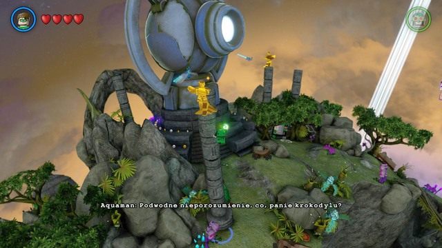 Żeby otrzymać nagrodę w postaci żetonu musisz zniszczyć pięć złotych posągów rozsianych po całej planecie - Postacie i pojazdy | Odym - sekrety w Lego Batman 3 Poza Gotham - LEGO Batman 3: Poza Gotham - poradnik do gry