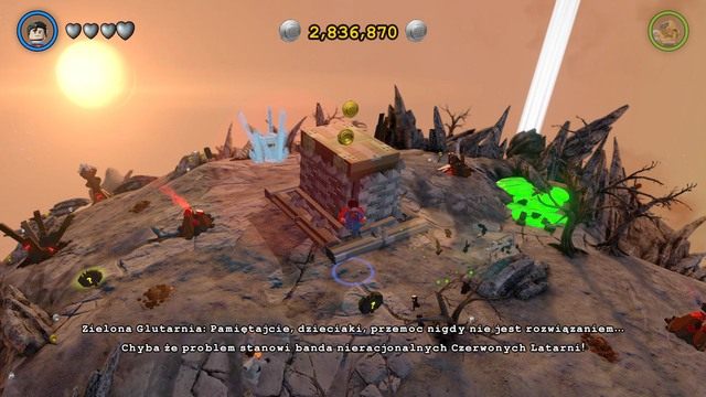 Wyląduj obok drzewa i zmień postać na Batmana po czym ubierz go w kostium z czujnikami i aktywuj je - Złote Klocki | Ysmault - sekrety w Lego Batman 3 Poza Gotham - LEGO Batman 3: Poza Gotham - poradnik do gry