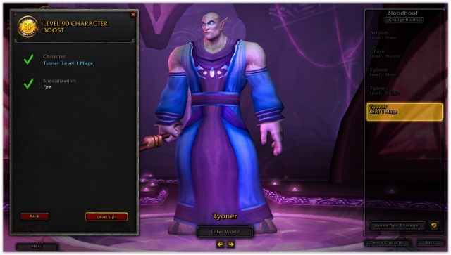 Gdy już wybierzemy specjalizację wystarczy kliknąć przycisk level up - 5. Boost postaci do 90 poziomu w World of Warcraft Warlords of Draenor - World of Warcraft: Warlords of Draenor - poradnik do gry