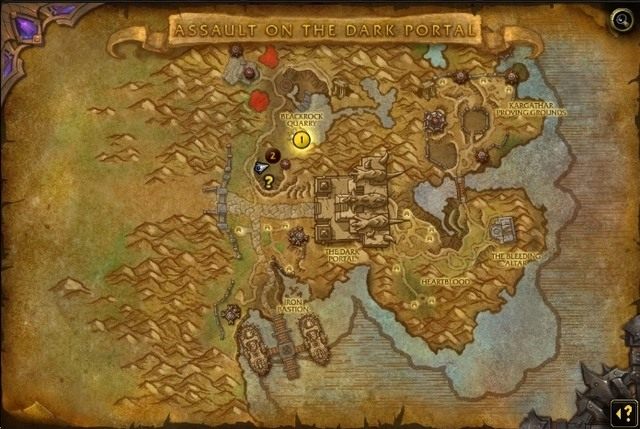 Mapa przedstawiająca lokację początkową. - 7. Pierwsze kroki w Warlords of Dreanor w World of Warcraft Warlords of Draenor - World of Warcraft: Warlords of Draenor - poradnik do gry