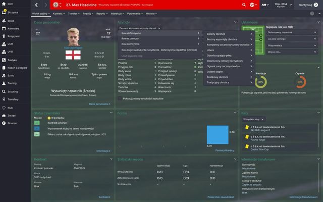 ROLA - Punkt ciężkości - role | Trenowanie zawodników i trenerów | FM 2015 - Football Manager 2015 - poradnik do gry