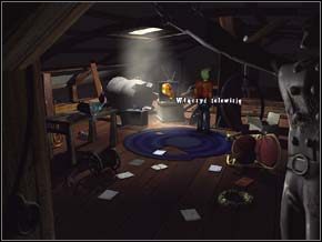 Pomyszkowałem po poddaszu i znalazłem tam: słuchawkę bez kabla, kawałek drutu z anteny, leżący na podłodze stary kalendarz, olejarkę schowaną za imadłem i rurkę opartą o dźwigar - PARYŻ rok 2011 - część 1 | Strażnik Czasu - Strażnik Czasu - poradnik do gry