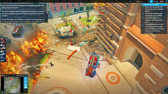 Lekarz może pracować mimo ognia, ale będzie to dla niego szkodliwe. - Hang Gliding Accident | Monachium - zadania główne | Emergency 5 - Symulator Misji Ratunkowych: Emergency 5 - poradnik do gry