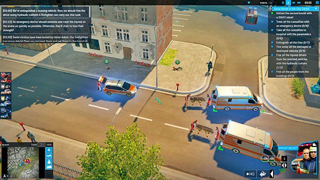 Gdy bomba zostanie rozbrojona, a część pożarów ugaszona, dojdzie do kolejnego wypadku - Aerial Bomb in the City Center | Monachium - zadania główne | Emergency 5 - Symulator Misji Ratunkowych: Emergency 5 - poradnik do gry
